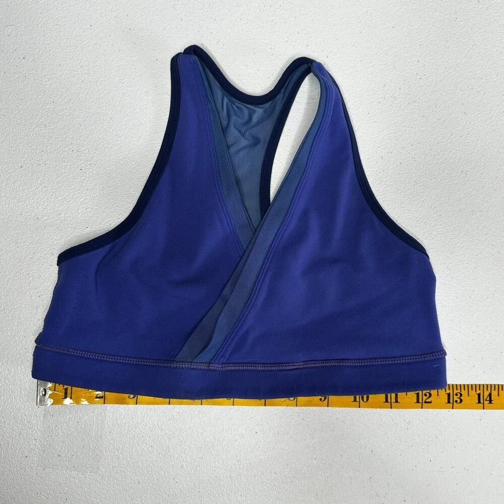 Lululemon Blue Not So Deep V-Neck Mesh Sports Bra Size 6